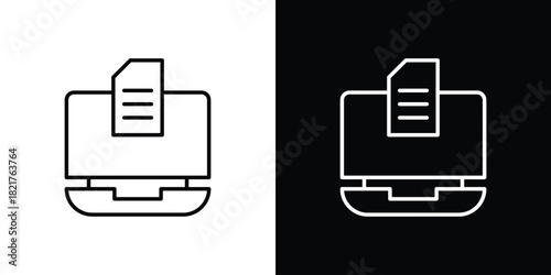 Content marketing icon. Black illustration isolated for graphic and web design.