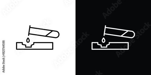 Corrosive substance icon. Black illustration isolated for graphic and web design.