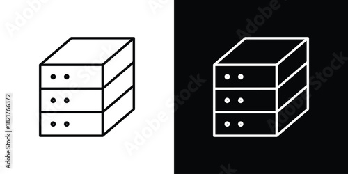 Data center icon. Black illustration isolated for graphic and web design.