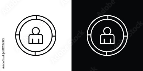 Demographics icon. Black illustration isolated for graphic and web design.
