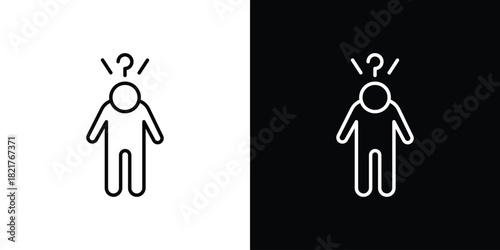 Depression icon. Black illustration isolated for graphic and web design.