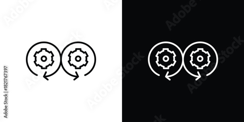 Devops icon. Black illustration isolated for graphic and web design.