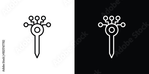 Digital key icon. Black illustration isolated for graphic and web design.