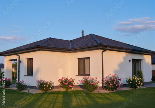 modern house with garden