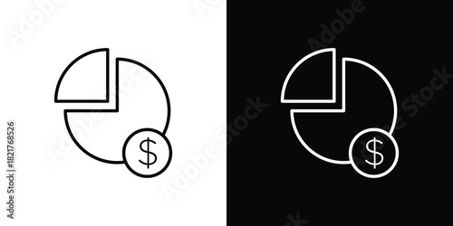 Dividend yield icon. Black illustration isolated for graphic and web design.