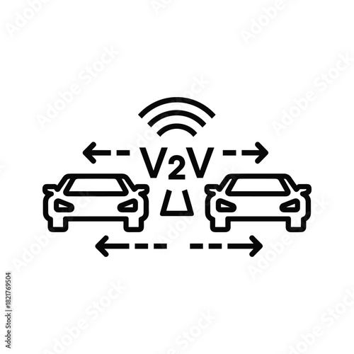 Vehicletovehicle communication technology isolated on