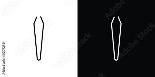 Eyebrow tweezers icon. Black illustration isolated for graphic and web design.