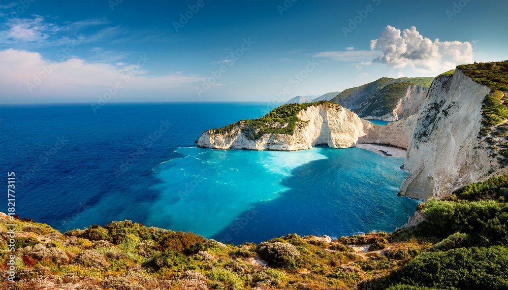 Fototapeta premium greece ionian islands view of cape drastis in summer