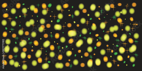 Blurred lights on dark background creates a festive and dreamy atmosphere