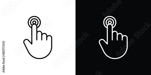 Finger control icon. Black illustration isolated for graphic and web design.