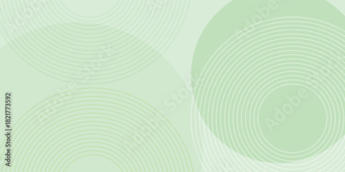 Minimalist soft Abstract Background in Gradient green and white Tones with Circles. Circle effect style geometric, abstract background.
