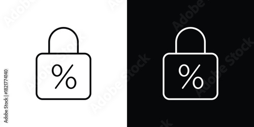 Fixed rate mortgage icon. Black illustration isolated for graphic and web design.