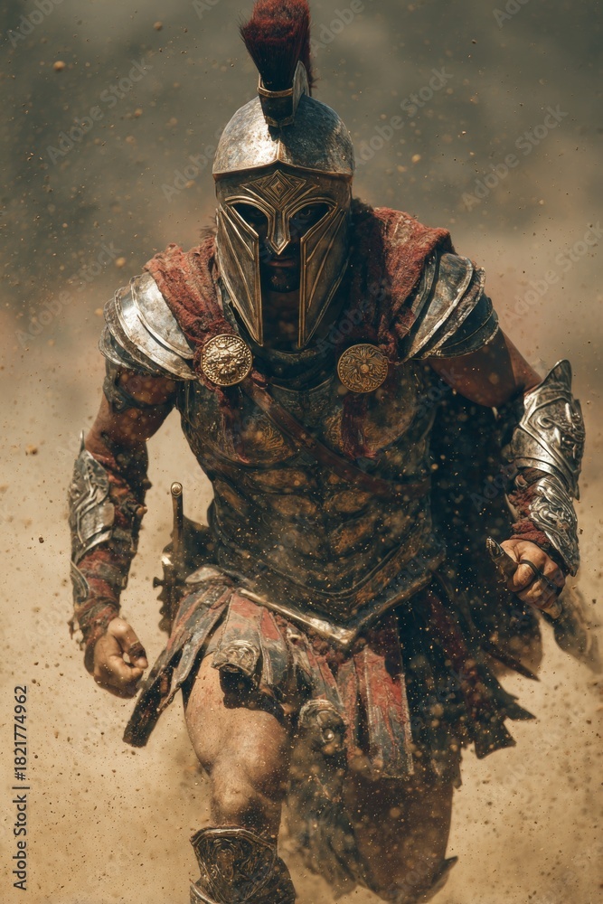 Naklejka premium Fierce Spartan warrior