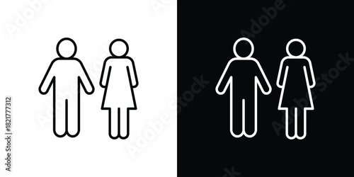 Girlfriend icon. Black illustration isolated for graphic and web design.