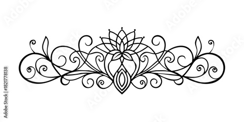 Intricate Floral Earring with Transparent Background 1