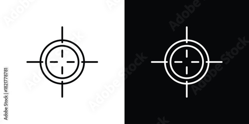 Gun target icon. Black illustration isolated for graphic and web design.