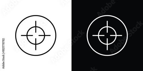 Gun target icon. Black illustration isolated for graphic and web design.