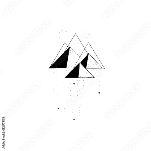 Minimalist geometric mountain range design