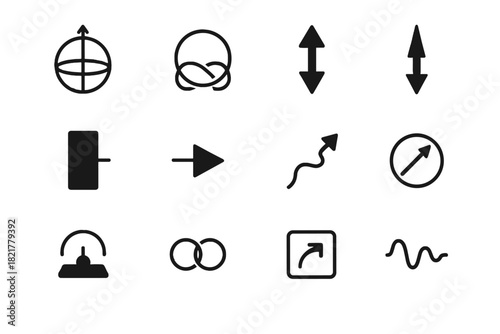 Arrow shift vector rotation operations bloch quantum icon state qubit phase transition