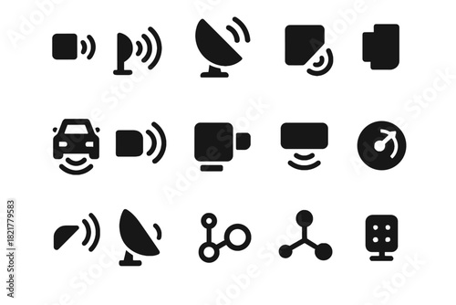 Icon icons detector tracking block detection radar corner reflection module unit vector