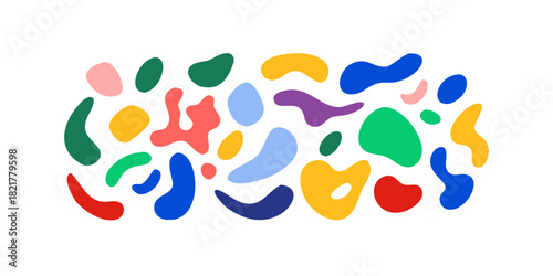 Multicolor abstract blob doodles irregular fluid shapes 2