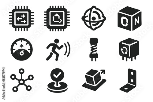 Sensor attitude inertial vector bracket vibration fusion unit chip calibration icons icon