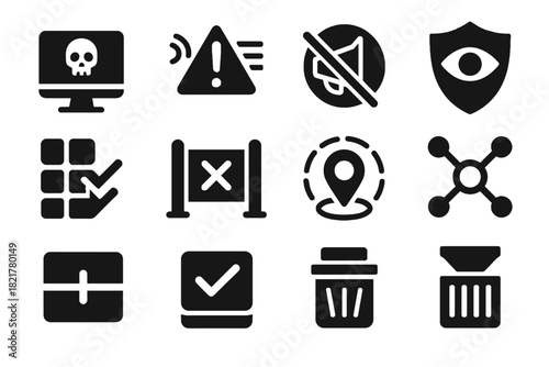 Content block filter detection vector filtering screening sensitive node grid shield icon