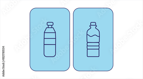 water bottle icon thin flat outline style vector sign