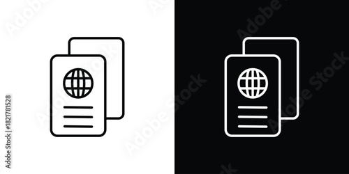 Immigration icon. Black illustration isolated for graphic and web design.