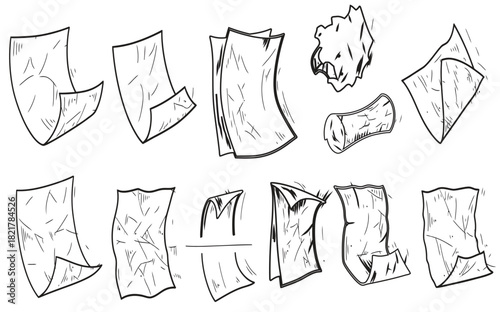 Paper towel sketch collection for cleaning and hygiene