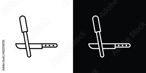 Knife sharpener icon. Black illustration isolated for graphic and web design.
