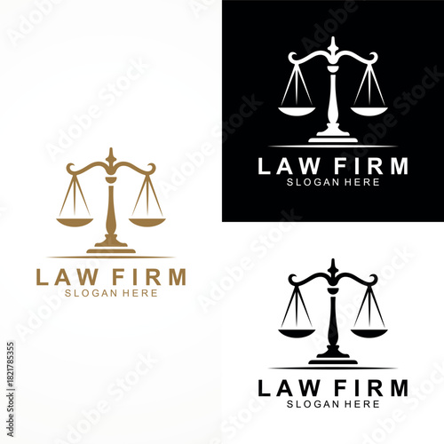 Elegant Law Firm Scales of Justice Logo Design