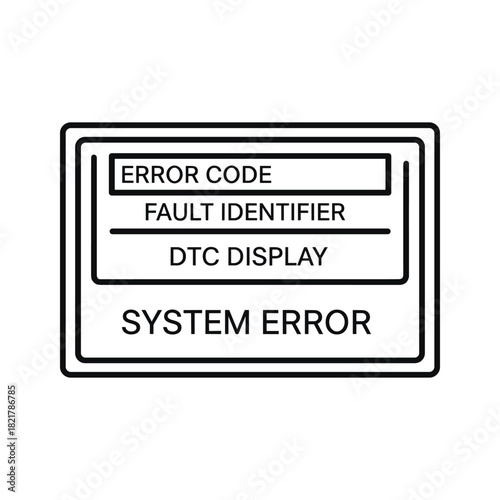 System error code fault identifier dtc display symbol isolated on white