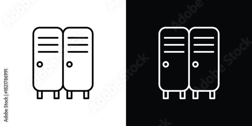 Locker icon. Black illustration isolated for graphic and web design.