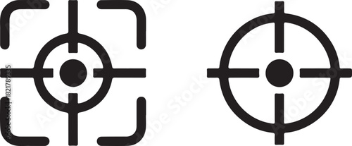 Two Target Reticle Icons Showing Aiming And Focusing crosshair scope