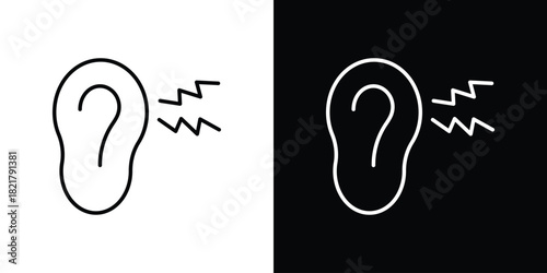 Otitis icon. Black illustration isolated for graphic and web design.