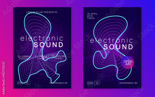 Discotheque Background. Festival Cover. Dance Trance Graphic. Party Banner. Pink Night Club Set. Nightclub Audio Invitation. Violet Dj Event. Green Discotheque Background