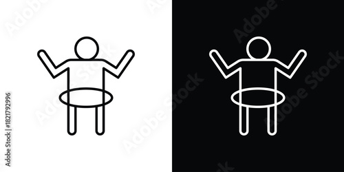 People Hula hop icon. Black illustration isolated for graphic and web design.