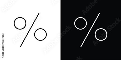 Percent icon. Black illustration isolated for graphic and web design.