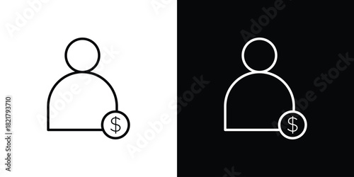 Personal loan icon. Black illustration isolated for graphic and web design.