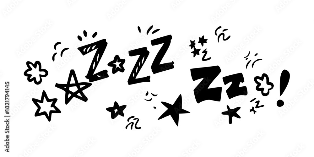 Naklejka premium Playful Black Doodle Comic Vector Set