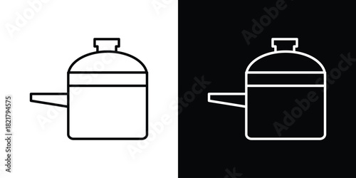 pressure cooker icon. Black illustration isolated for graphic and web design.