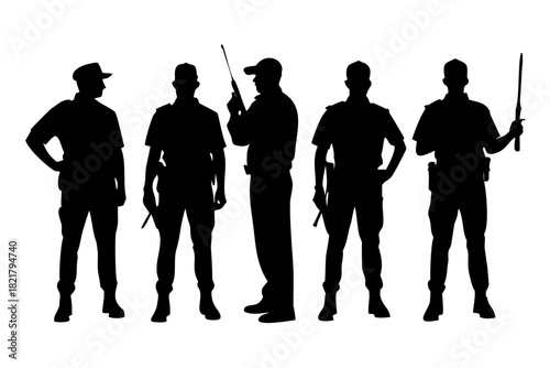 Police Officer Silhouette with Transparent Background 2