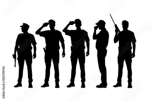 Police Officer Silhouette with Transparent Background 1