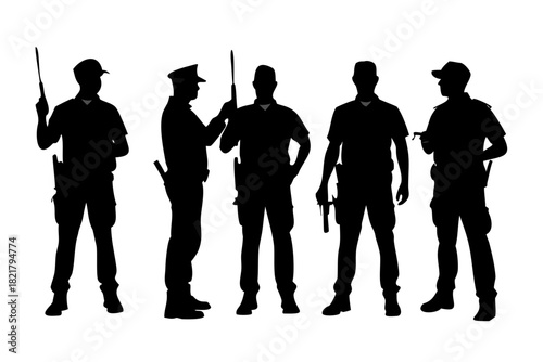 Police Officer Silhouette with Transparent Background 4