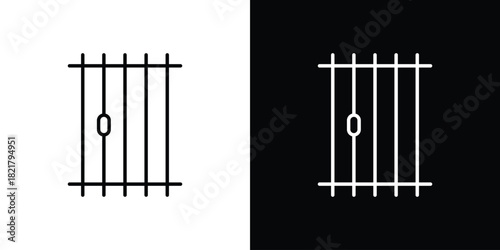 Prison icon. Black illustration isolated for graphic and web design.