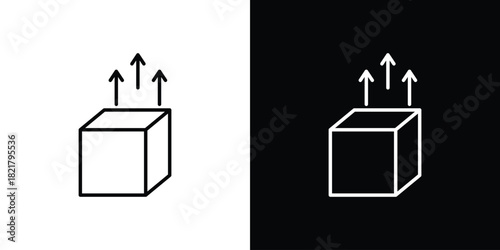 Product release icon. Black illustration isolated for graphic and web design.