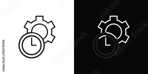 Productivity icon. Black illustration isolated for graphic and web design.