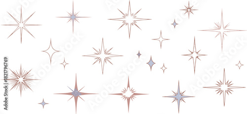 Delicate Shimmer An Array of Decorative Sparkling Starbursts and Light Flare Vector Elements