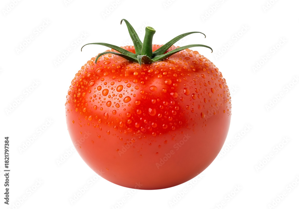 custom made wallpaper toronto digitalA single ripe, red tomato covered in small water droplets, isolated on transparent background